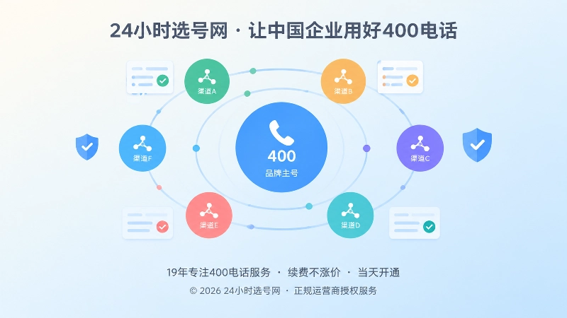 中心品牌主号与外围渠道号码轨道节点的抽象插画